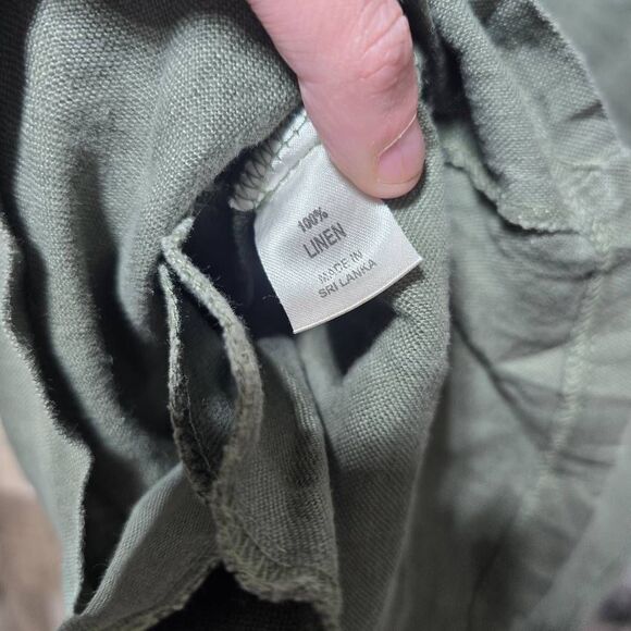 Linen & Life Ramona Pulle Olive Green Tank Apron Mini Dress - Picture 4 of 4